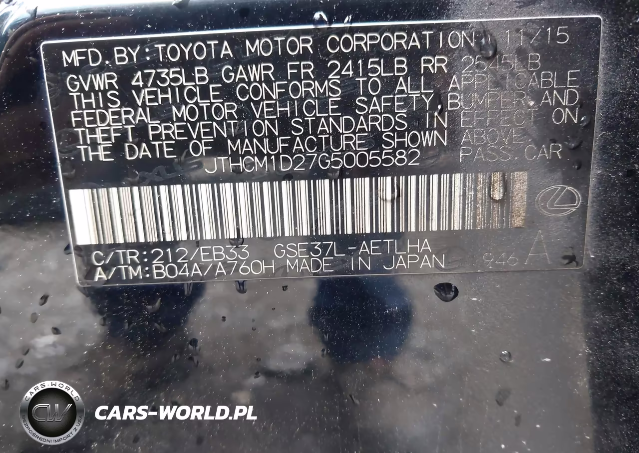 2016 Lexus Is 300 VIN:JTHCM1D27G5005582 - 9