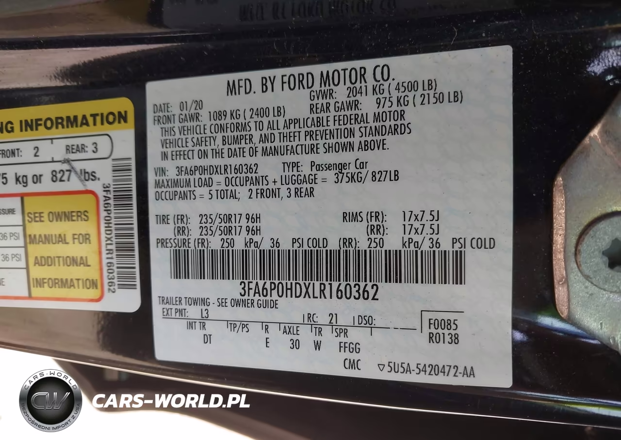 2020 Ford Fusion Se VIN:3FA6P0HDXLR160362 - 9