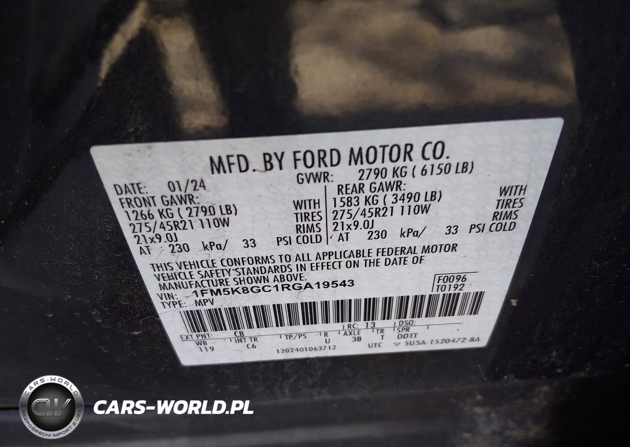 2024 Ford Explorer St VIN:1FM5K8GC1RGA19543 - 9