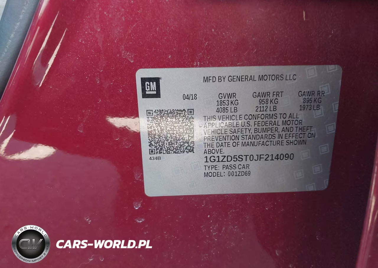 2018 Chevrolet Malibu Lt VIN:1G1ZD5ST0JF214090 - 9