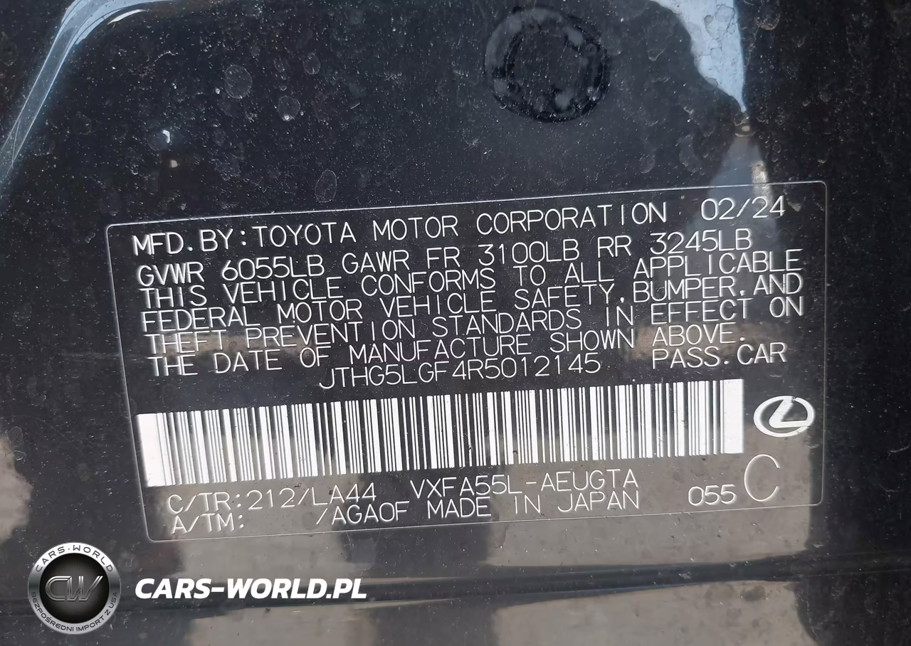 2024 Lexus Ls VIN:JTHG5LGF4R5012145 - 9