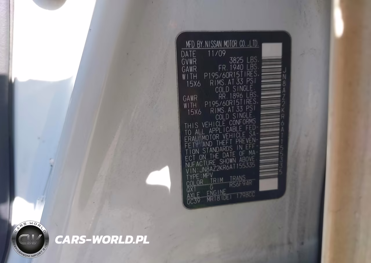 2010 Nissan Cube 1.8 VIN:JN8AZ2KR6AT155335 - 9