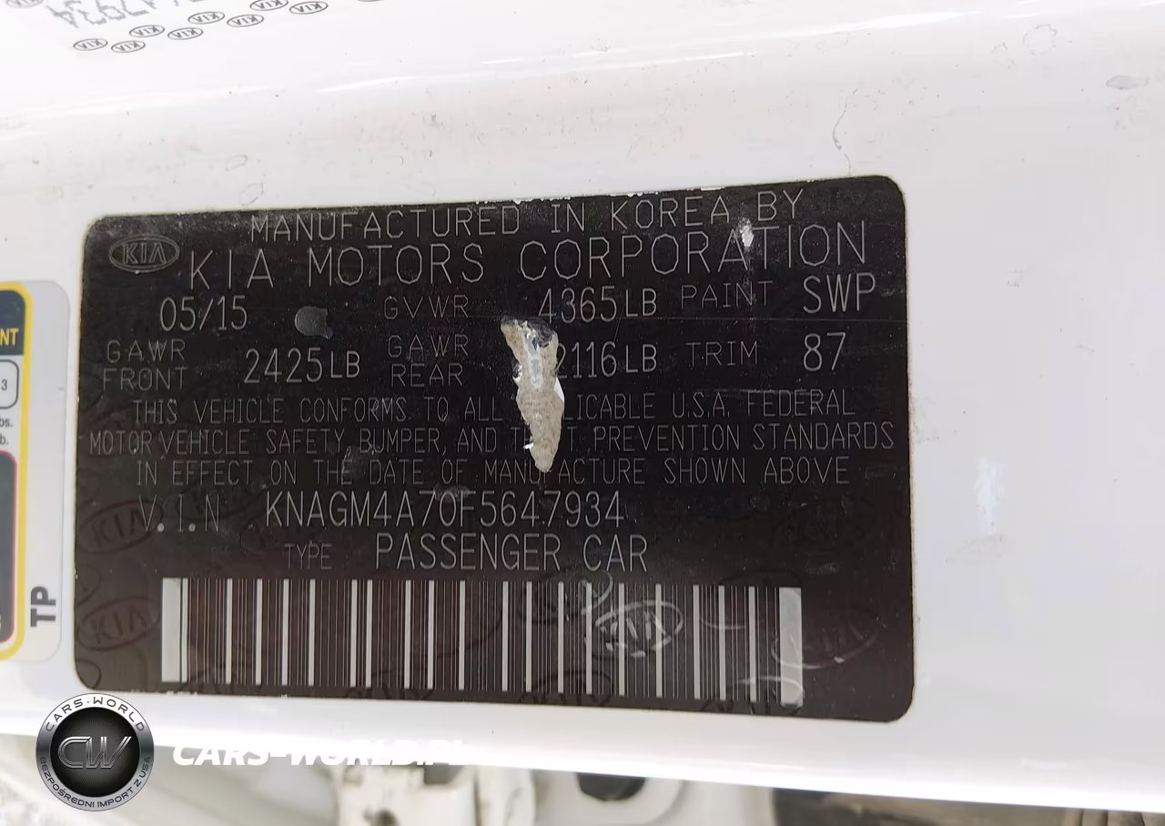 2015 Kia Optima Lx VIN:KNAGM4A70F5647934 - 9