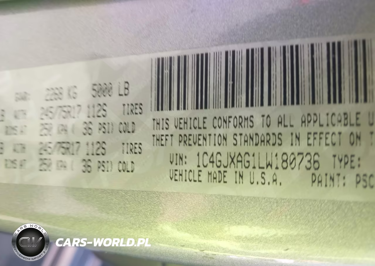 2020 Jeep Wrangler Sport S 4X4 VIN:1C4GJXAG1LW180736 - 9