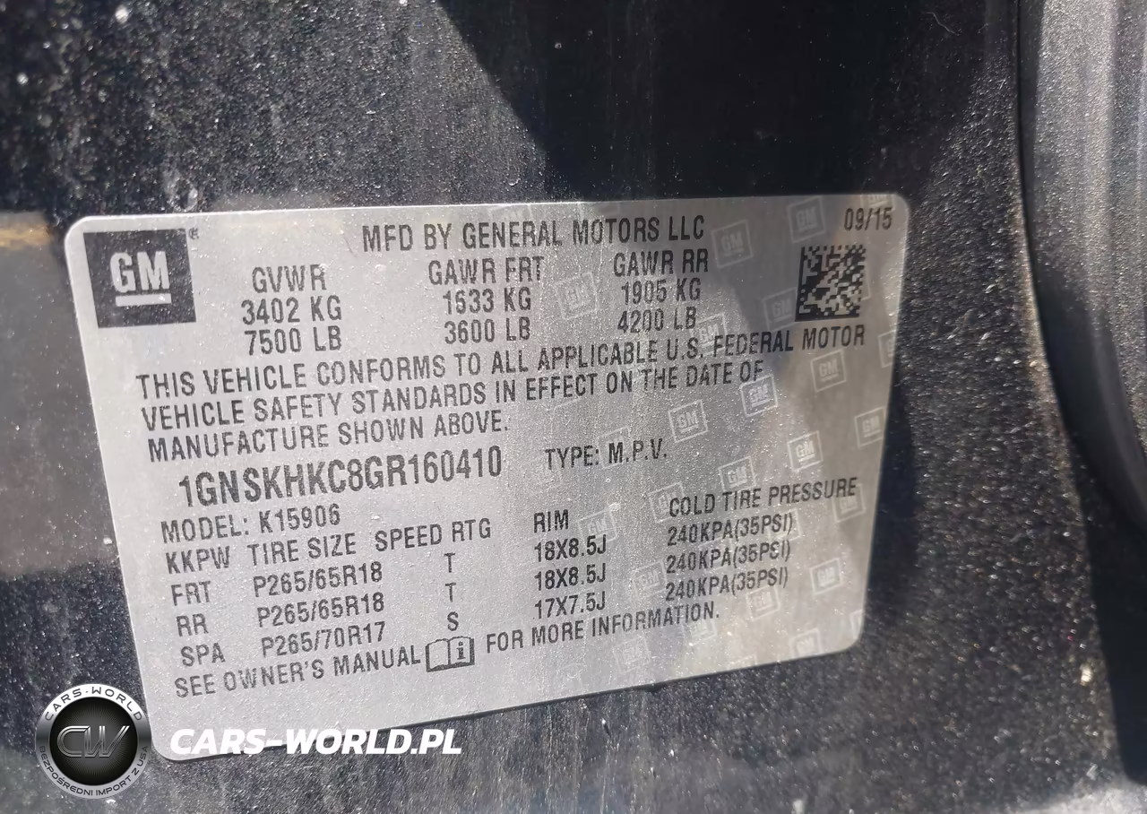2016 Chevrolet Suburban Lt VIN:1GNSKHKC8GR160410 - 9