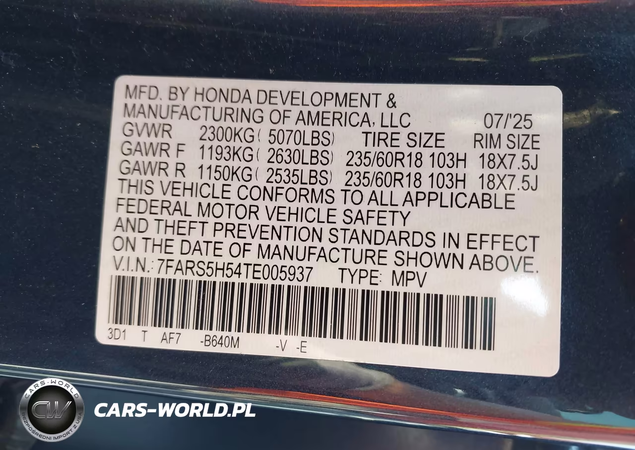 2026 Honda Cr-V Hybrid 2Wd Sport VIN:7FARS5H54TE005937 - 9