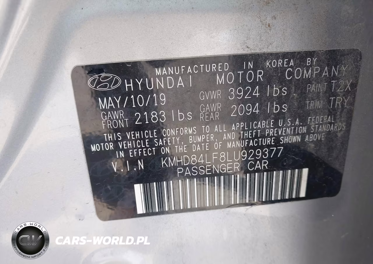 2020 Hyundai Elantra Sel VIN:KMHD84LF8LU929377 - 9