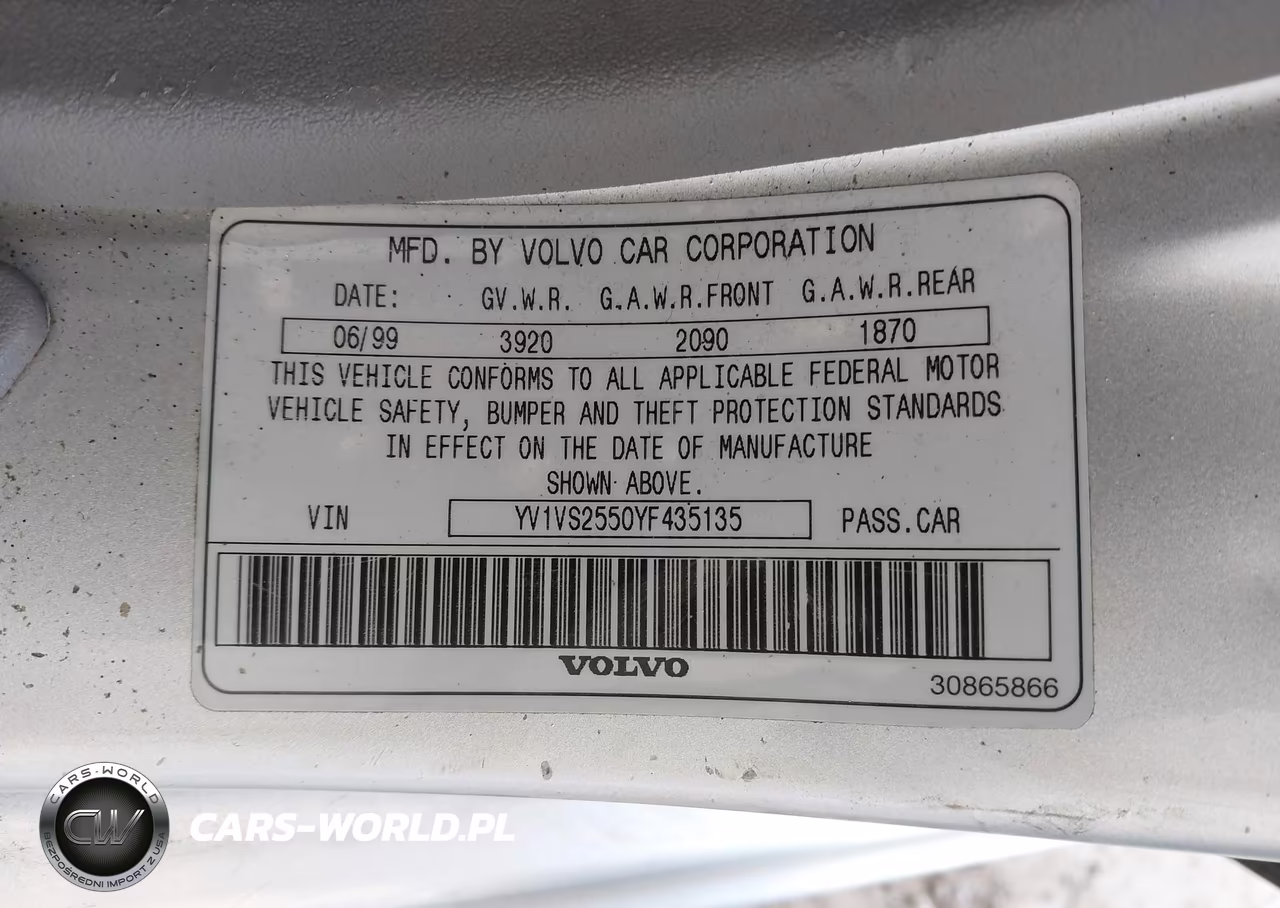 2000 Volvo S40 A-As VIN:YV1VS2550YF435135 - 9