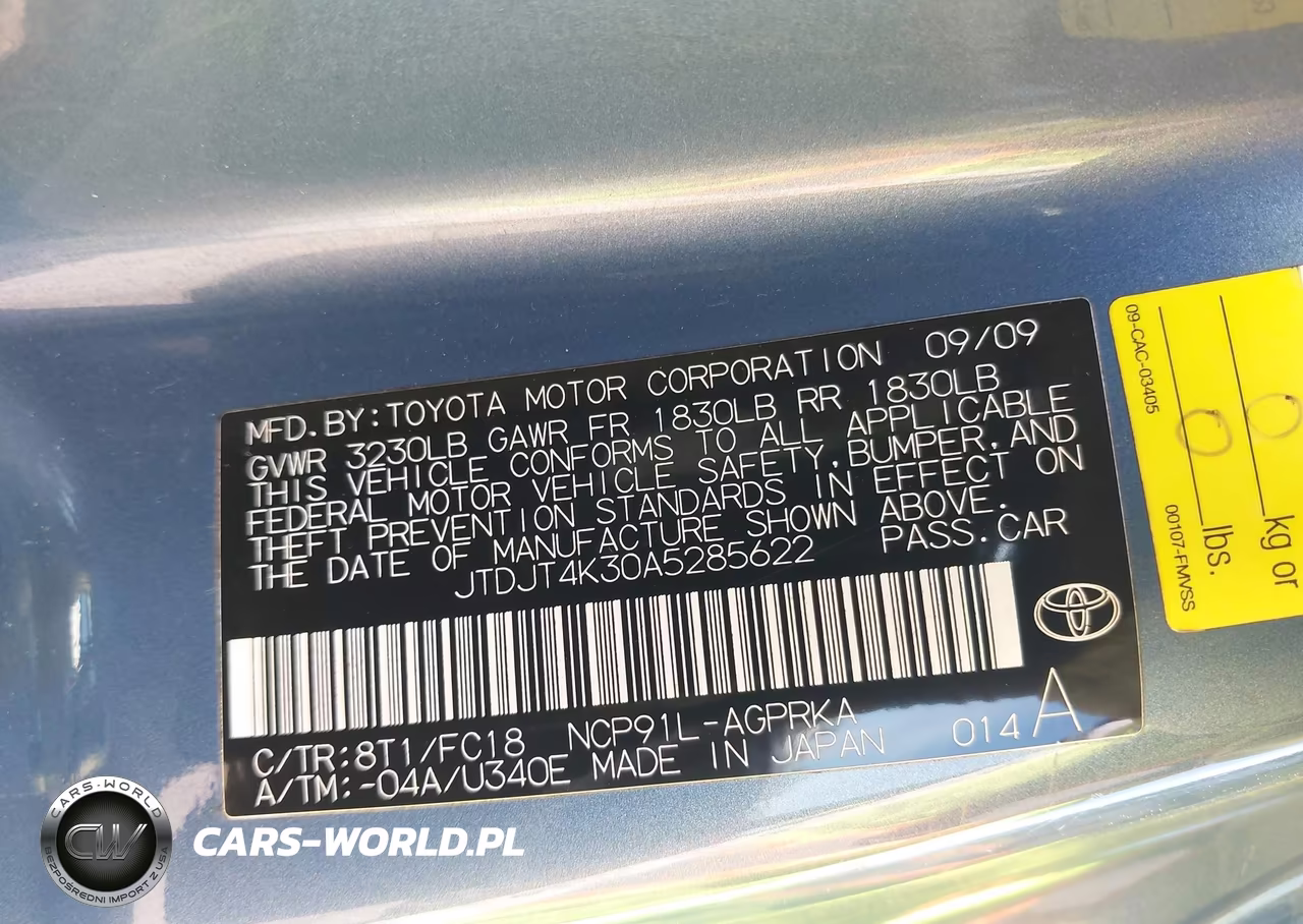 2010 Toyota Yaris VIN:JTDJT4K30A5285622 - 9