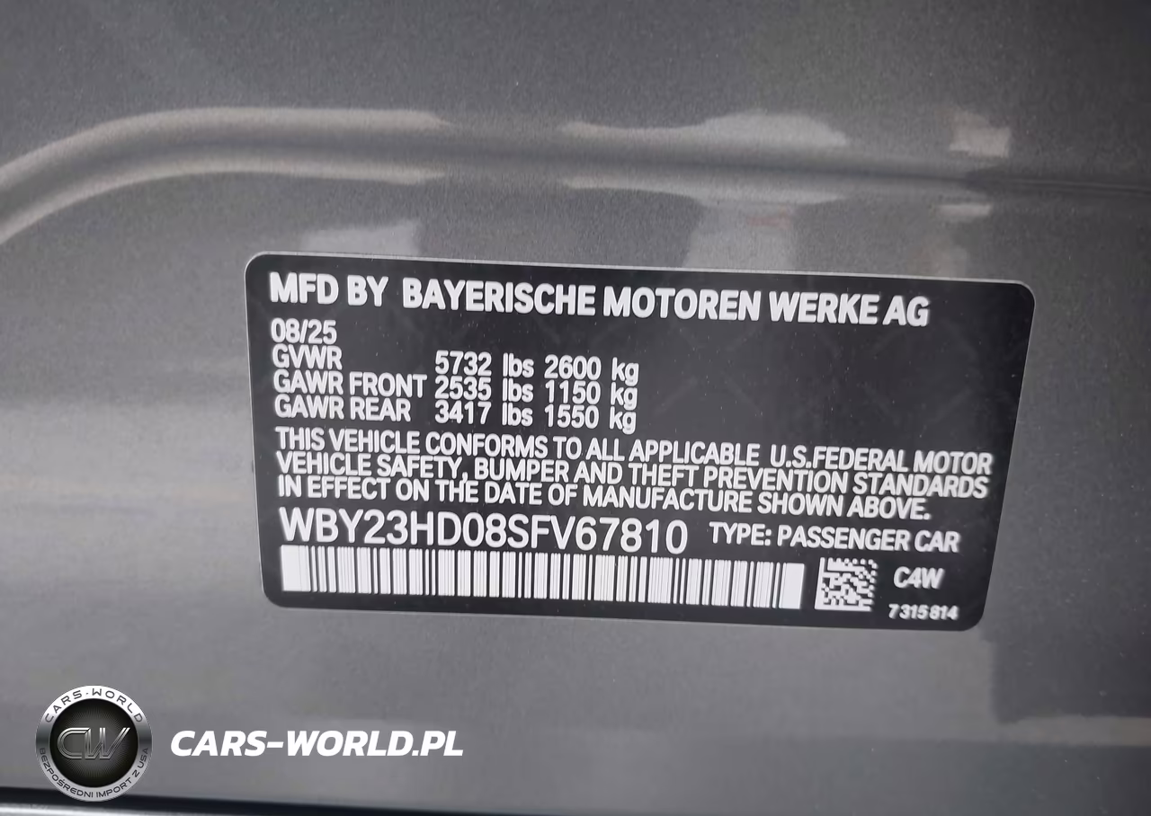 2025 BMW I4 Gran Coupe Edrive40 VIN:WBY23HD08SFV67810 - 9