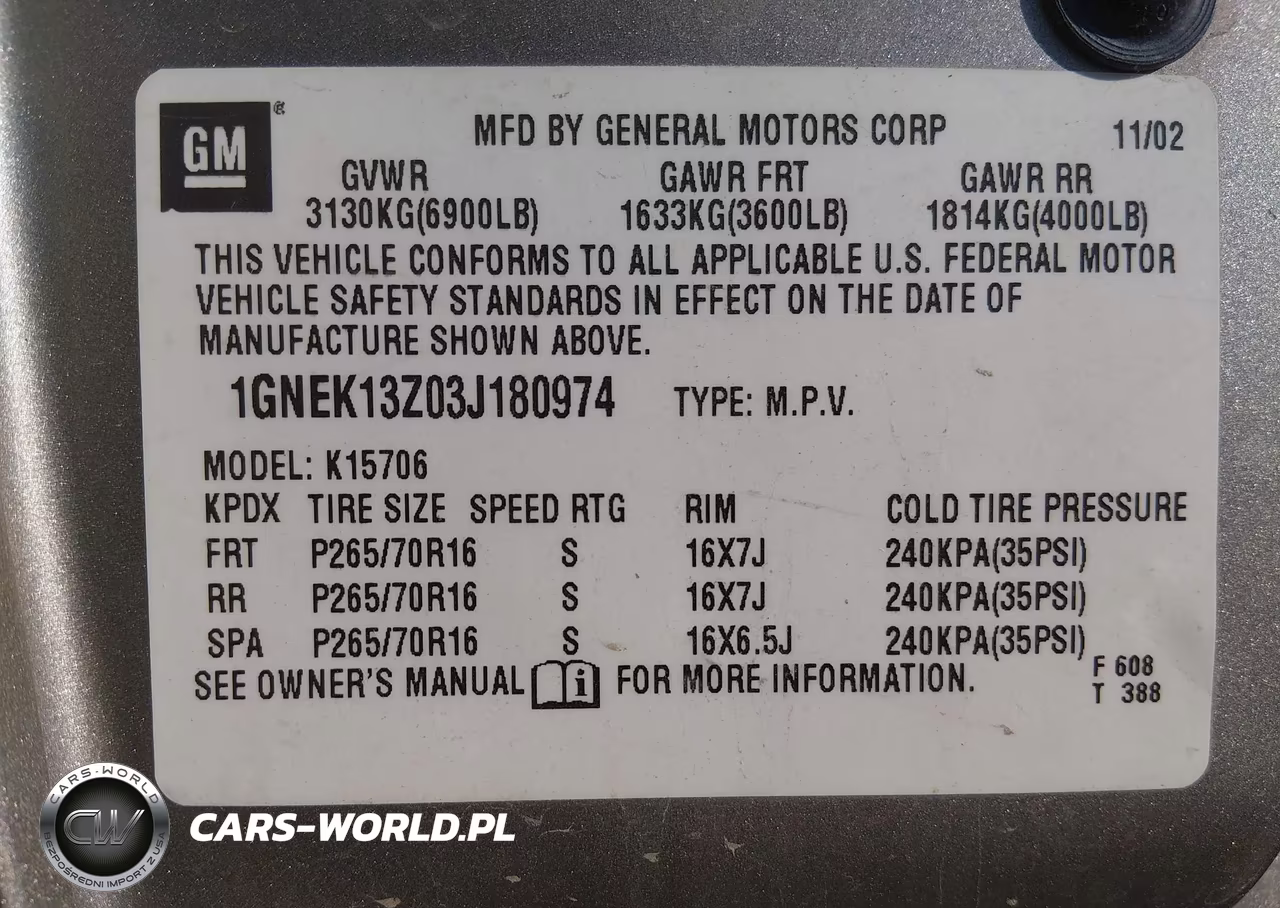2003 Chevrolet Tahoe Lt VIN:1GNEK13Z03J180974 - 9