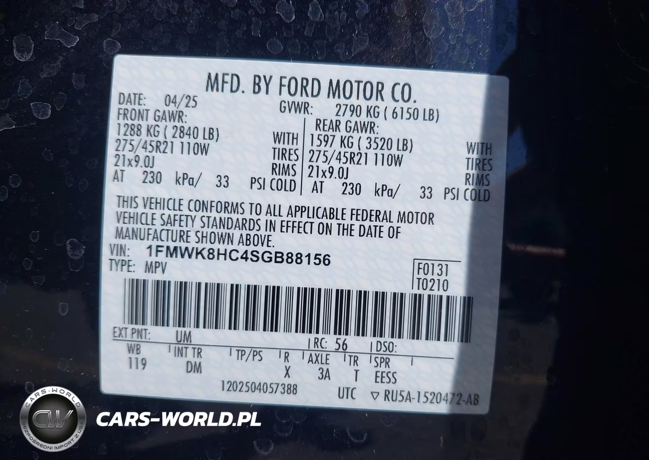 2025 Ford Explorer Platinum VIN:1FMWK8HC4SGB88156 - 9
