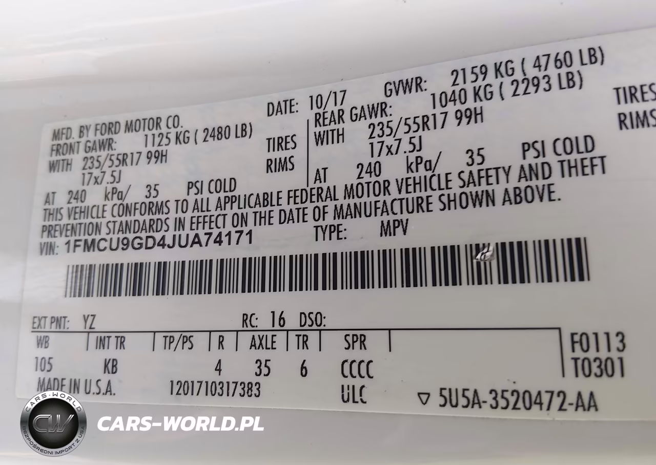 2018 Ford Escape Se VIN:1FMCU9GD4JUA74171 - 9