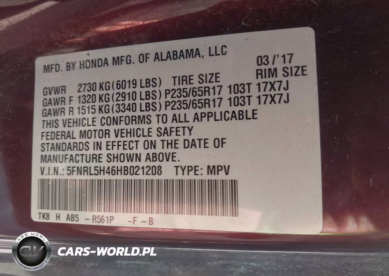 2017 Honda Odyssey Ex VIN:5FNRL5H46HB021208 - 9