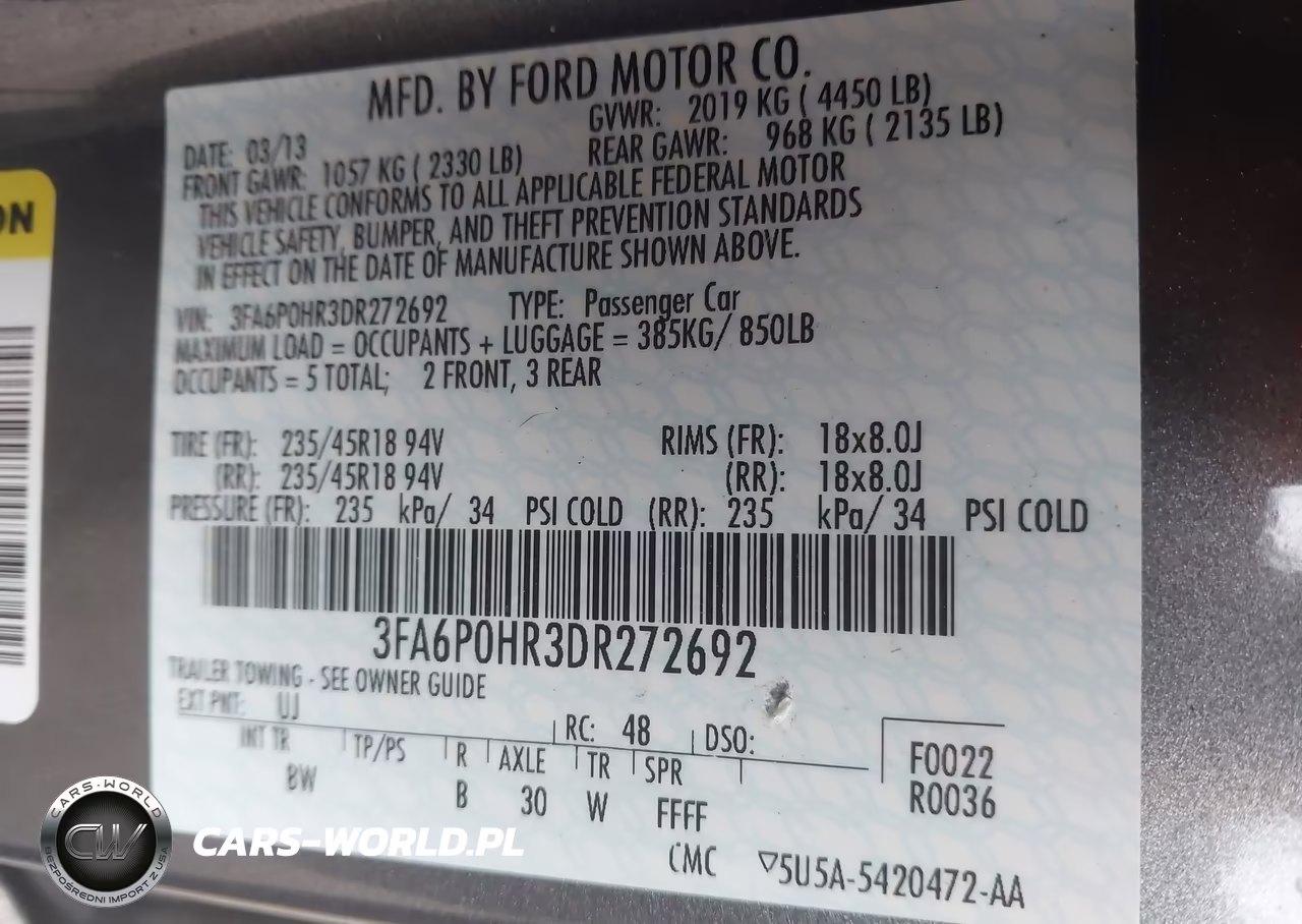 2013 Ford Fusion Se VIN:3FA6P0HR3DR272692 - 9