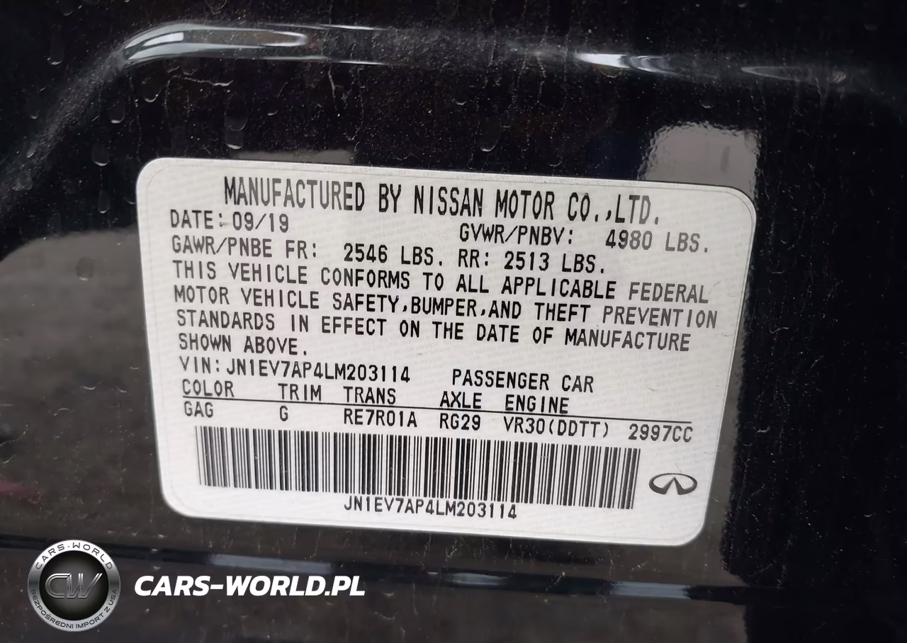2020 Infiniti Q50 VIN:JN1EV7AP4LM203114 - 9