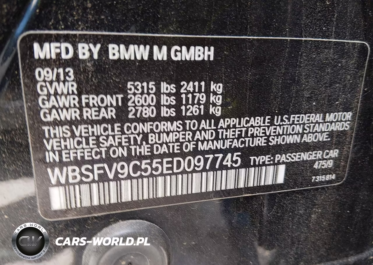 2014 BMW M5 VIN:WBSFV9C55ED097745 - 9