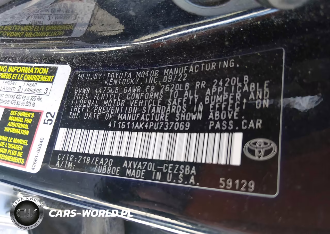 2023 Toyota Camry Se VIN:4T1G11AK4PU737069 - 9