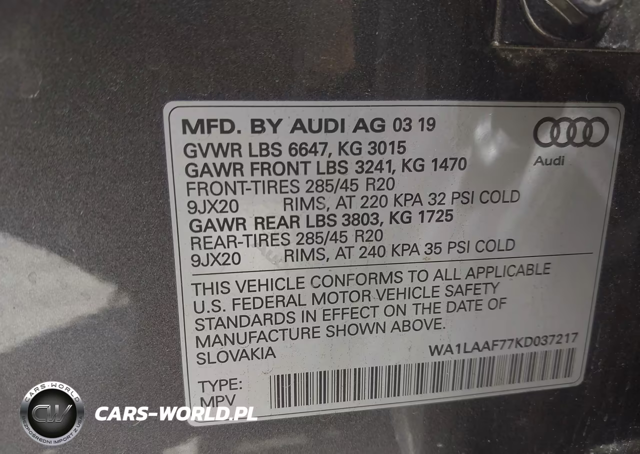 2019 Audi Q7 55 Premium-55 Se Premium VIN:WA1LAAF77KD037217 - 9