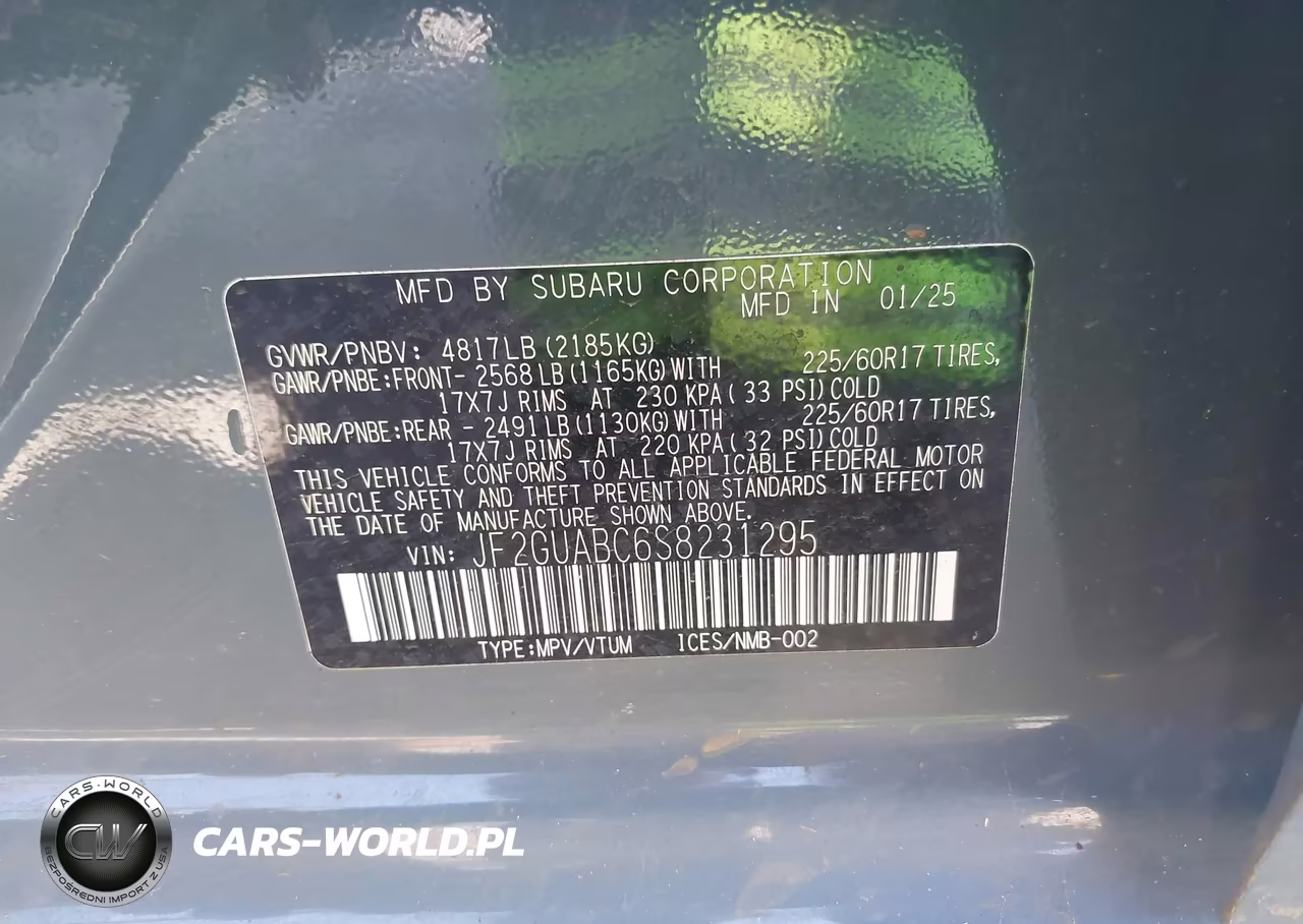 2025 Subaru Crosstrek VIN:JF2GUABC6S8231295 - 9