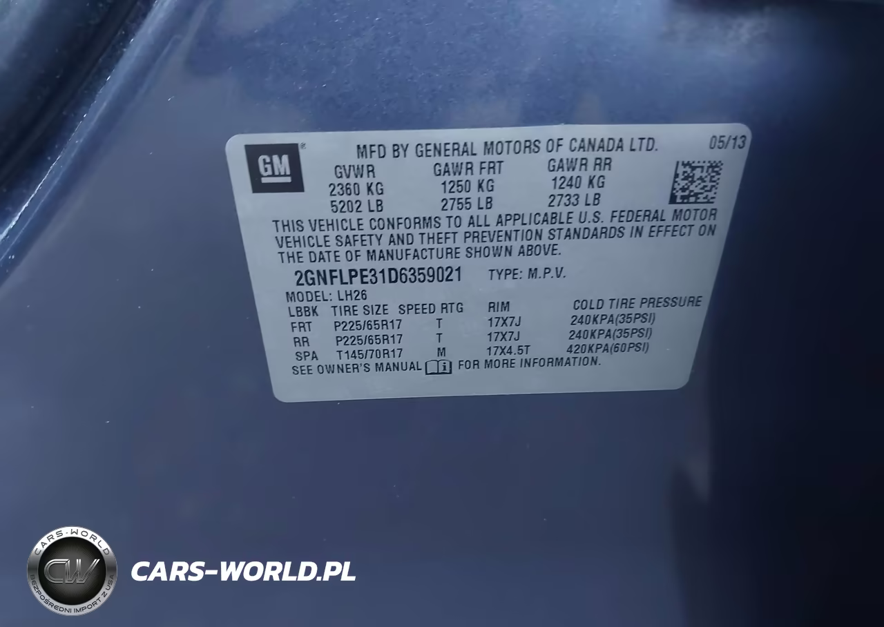 2013 Chevrolet Equinox 2Lt VIN:2GNFLPE31D6359021 - 9