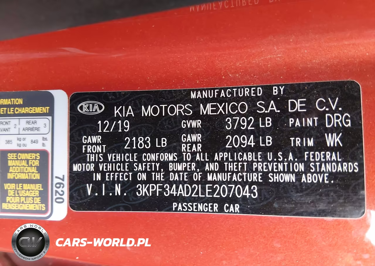 2020 Kia Forte Gt-Line VIN:3KPF34AD2LE207043 - 9