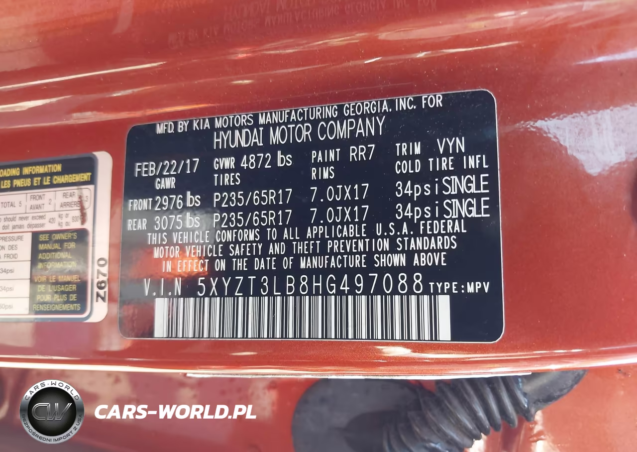 2017 Hyundai Santa Fe Sport 2.4L VIN:5XYZT3LB8HG497088 - 9