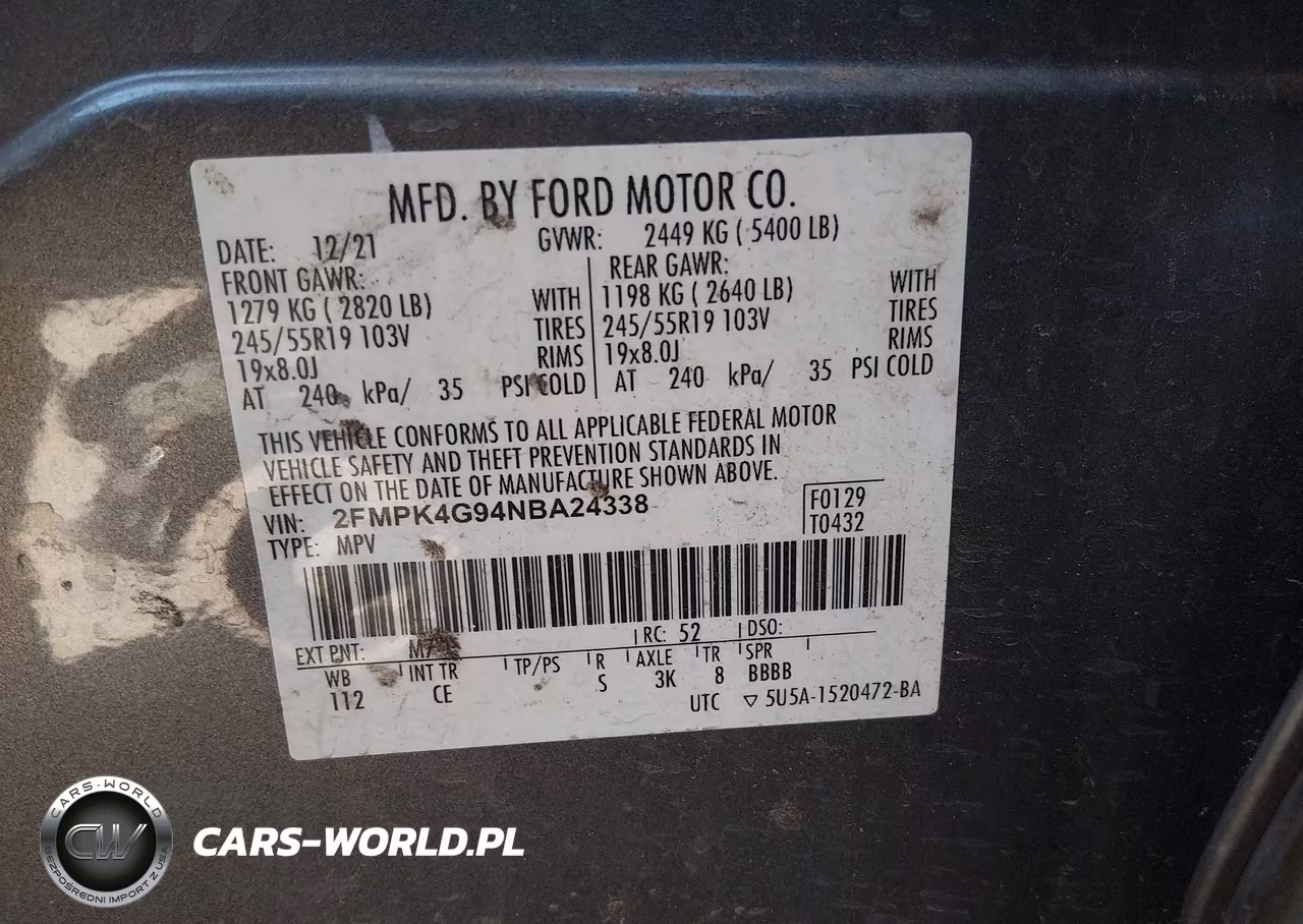 2022 Ford Edge Se VIN:2FMPK4G94NBA24338 - 9