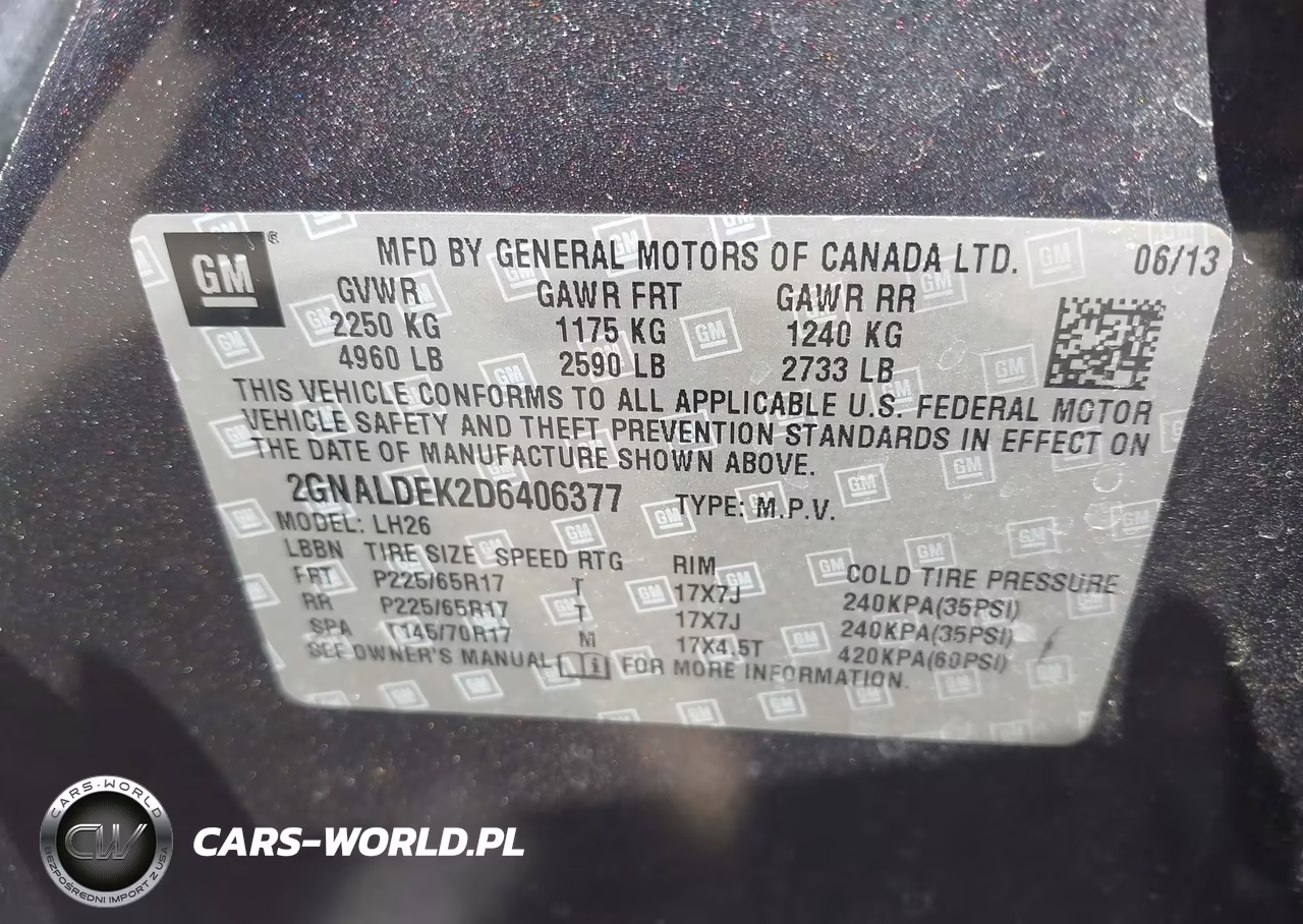2013 Chevrolet Equinox 1Lt VIN:2GNALDEK2D6406377 - 9