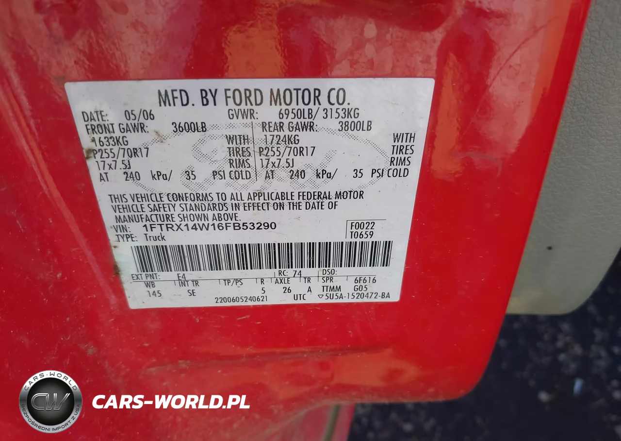 2006 Ford F-150 Stx-Xl-Xlt VIN:1FTRX14W16FB53290 - 9