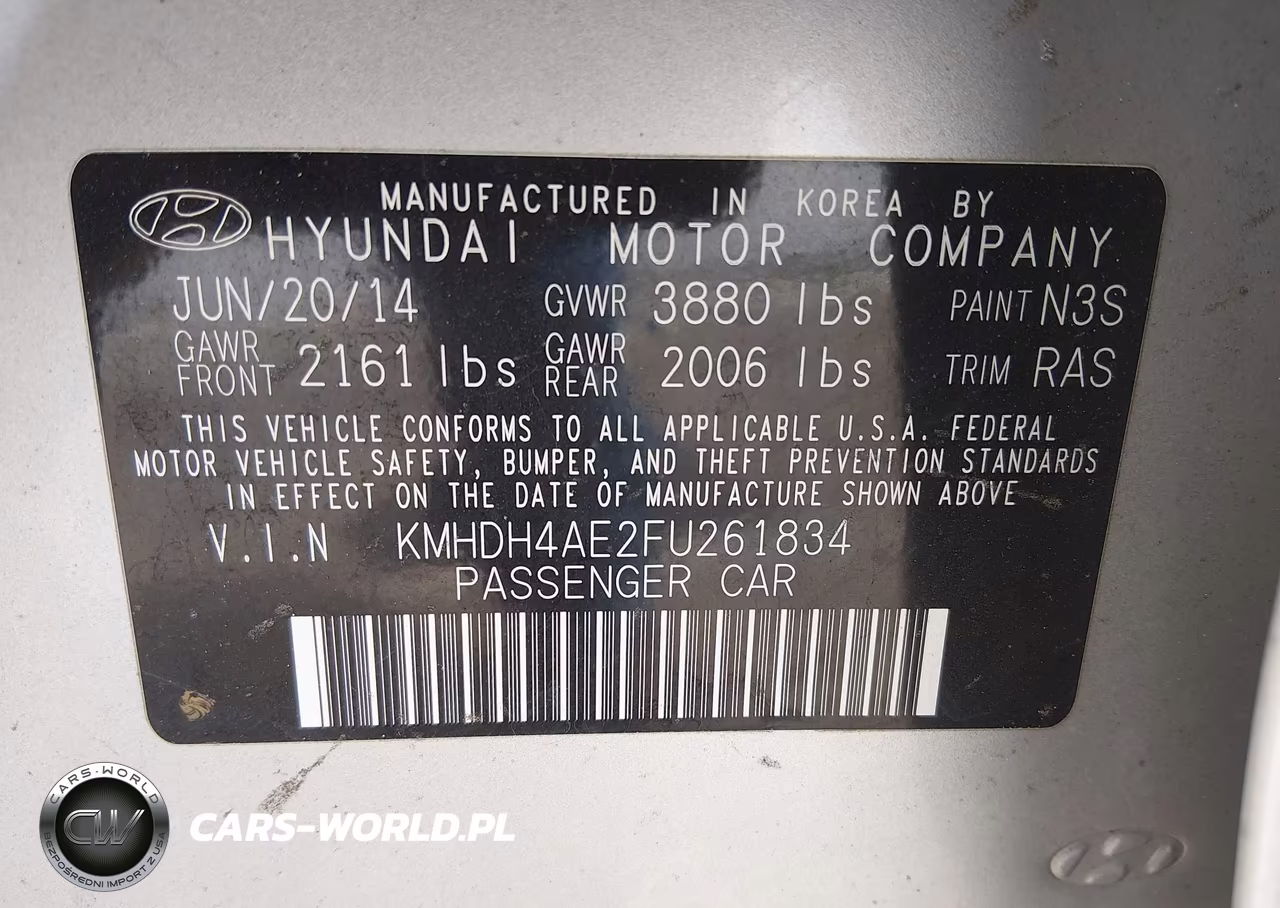 2015 Hyundai Elantra Limited VIN:KMHDH4AE2FU261834 - 9