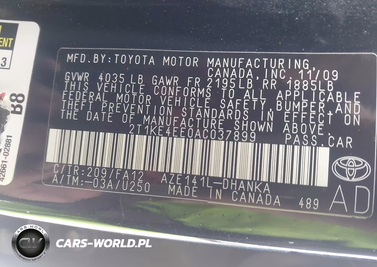 2010 Toyota Matrix S VIN:2T1KE4EE0AC037899 - 9