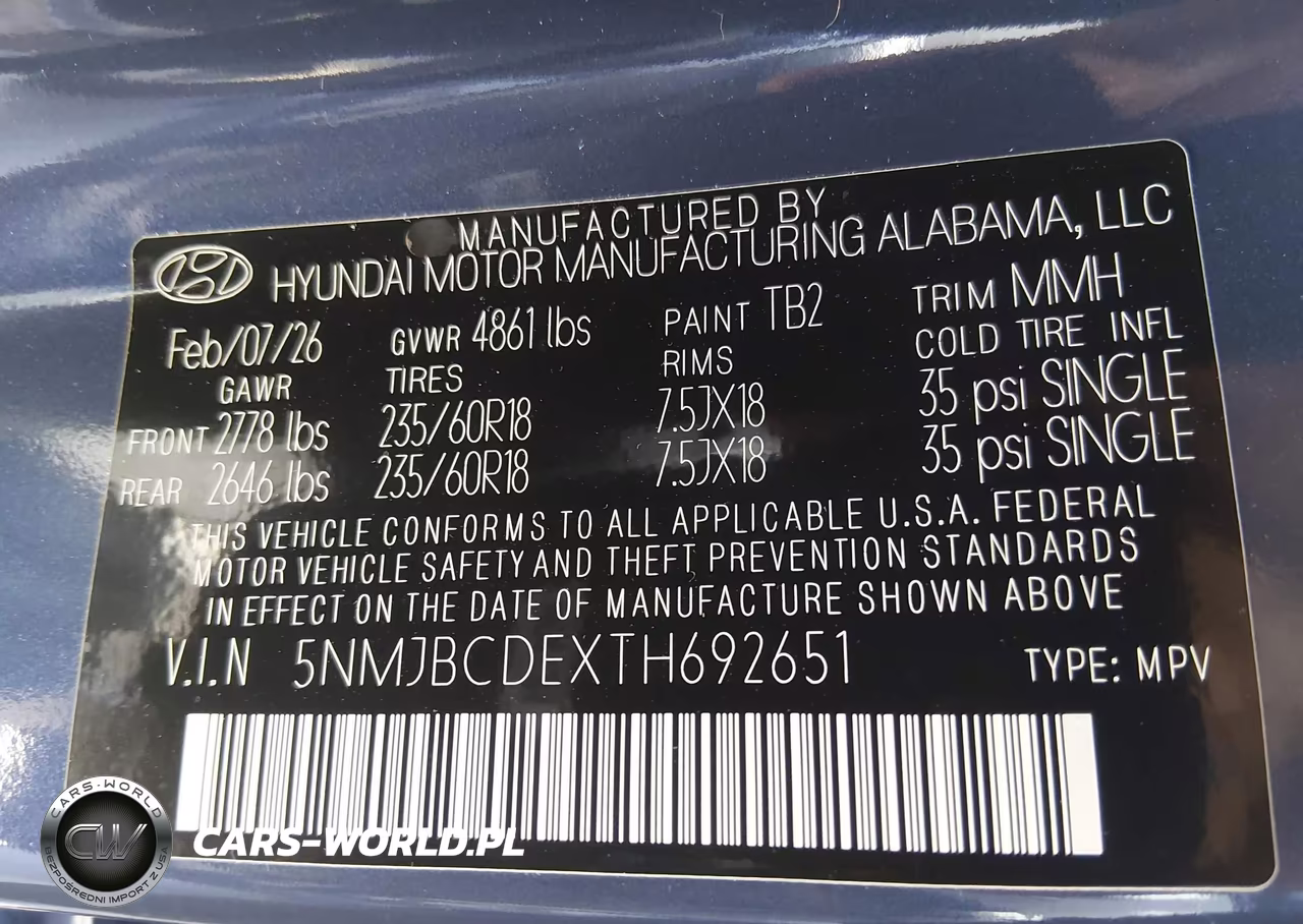 2026 Hyundai Tucson Sel VIN:5NMJBCDEXTH692651 - 9