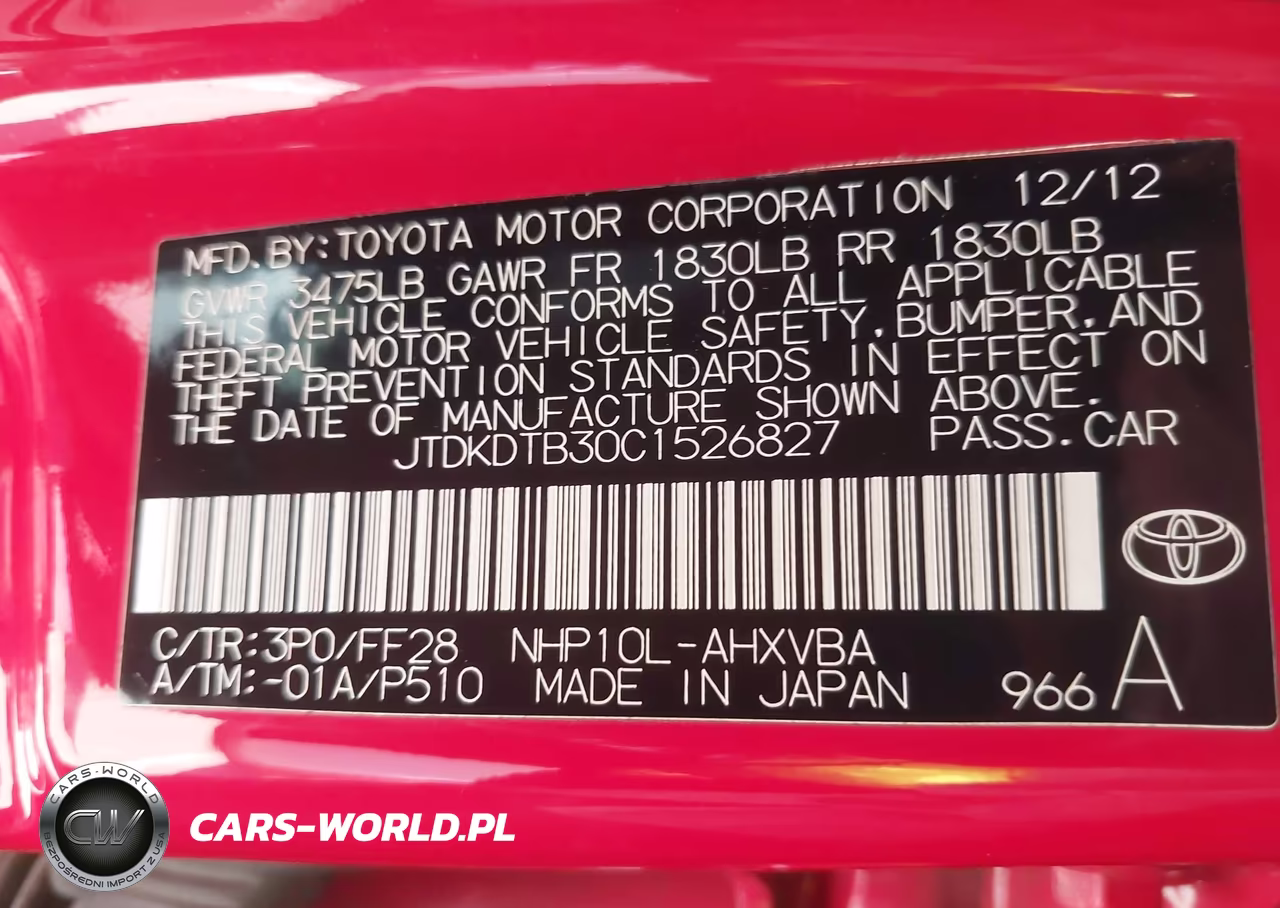 2012 Toyota Prius C Two VIN:JTDKDTB30C1526827 - 9