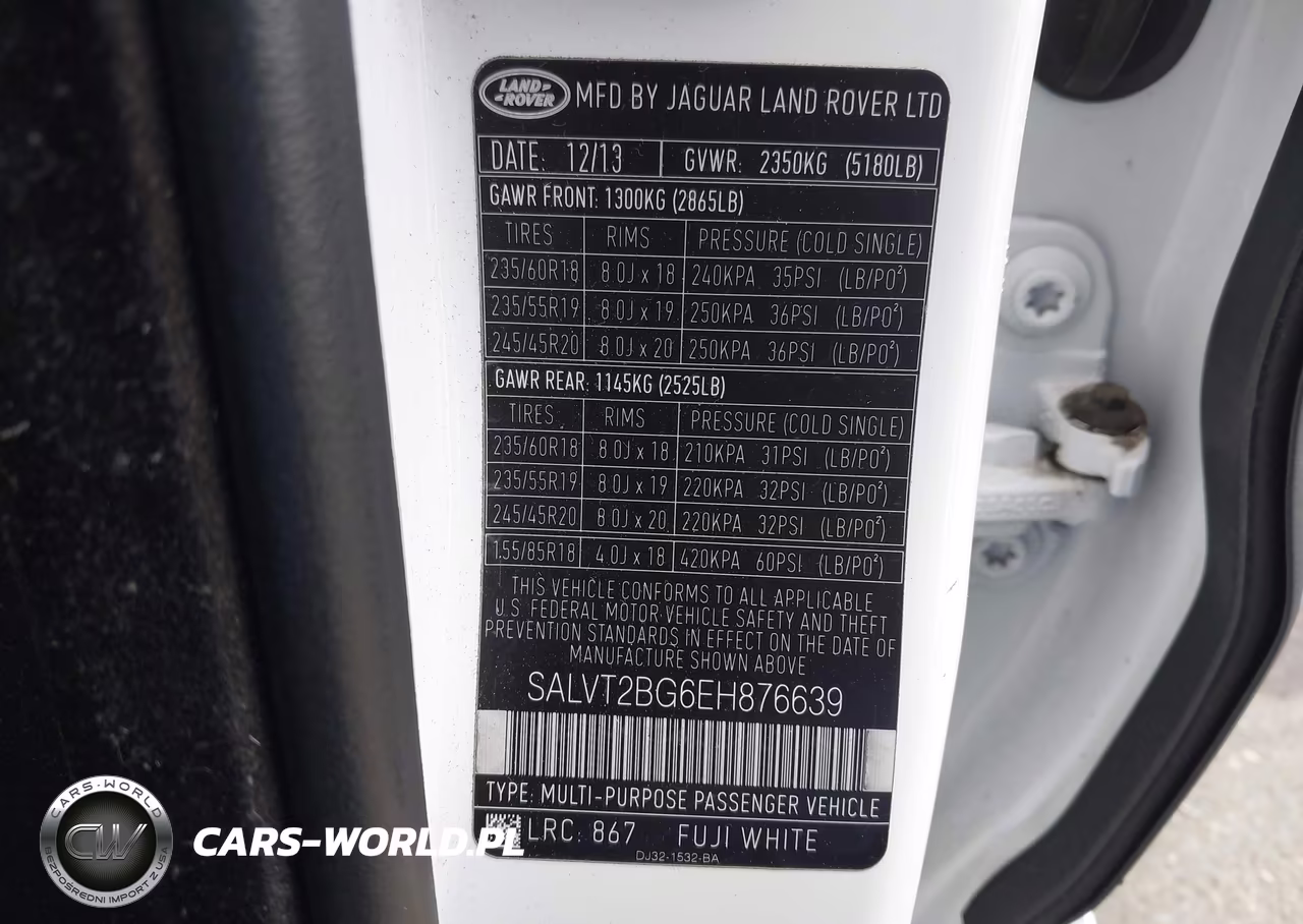 2014 Land Rover Range Rover Evoque Dynamic VIN:SALVT2BG6EH876639 - 9