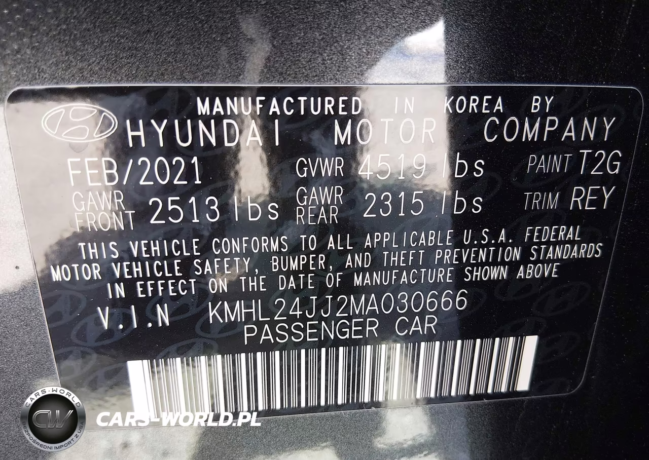 2021 Hyundai Sonata Blue VIN:KMHL24JJ2MA030666 - 9