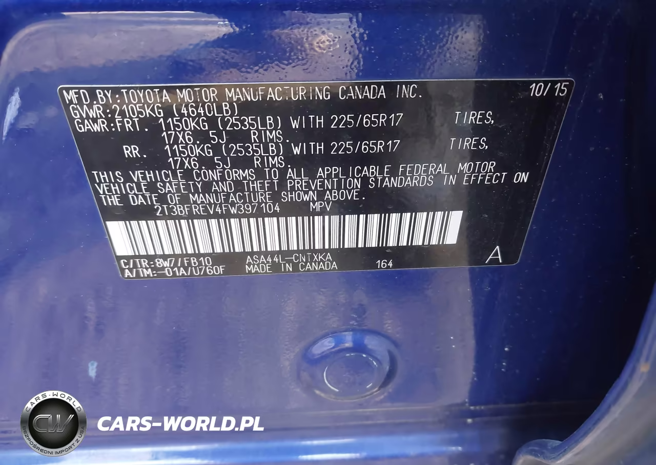 2015 Toyota Rav4 Le VIN:2T3BFREV4FW397104 - 9
