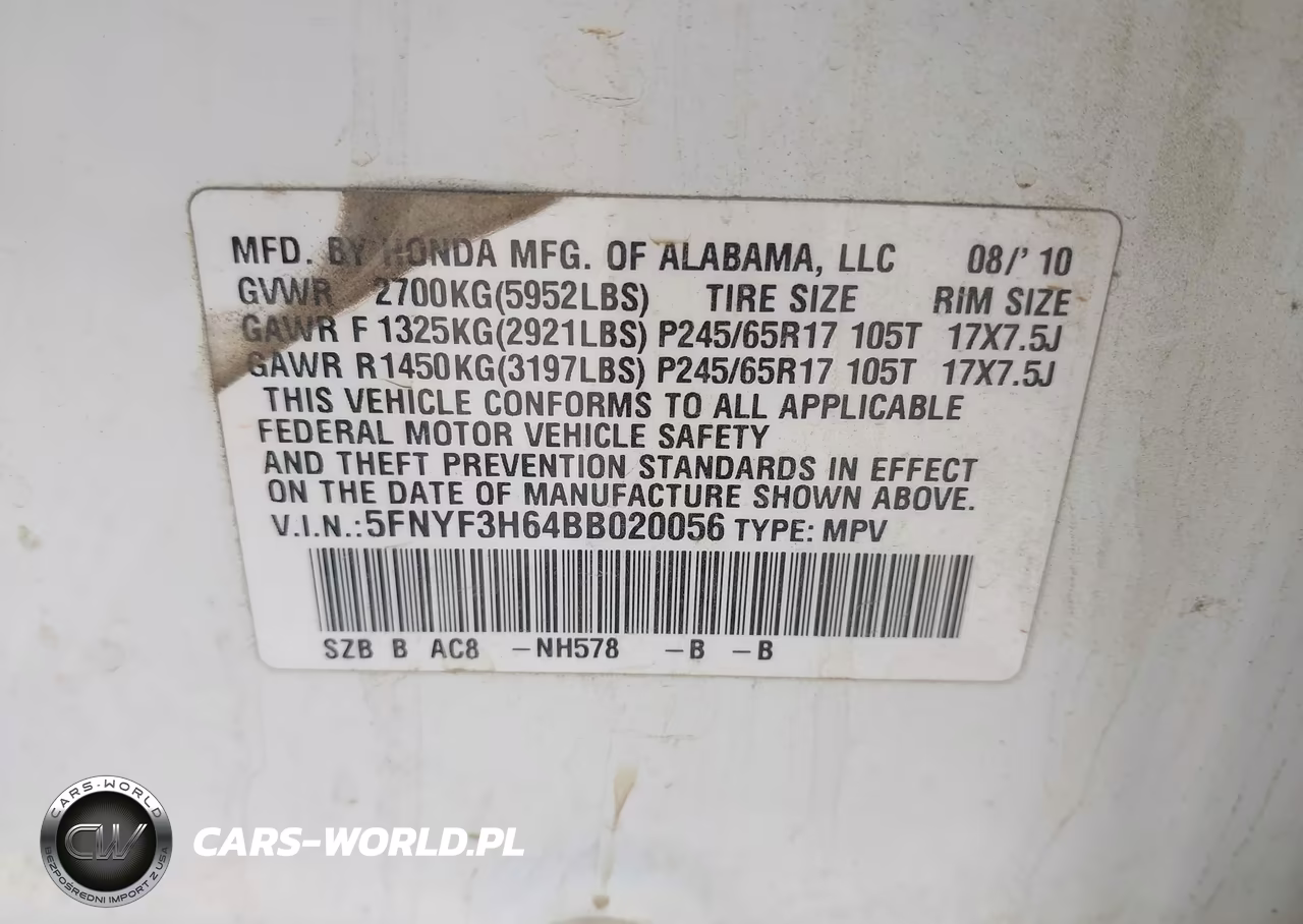 2011 Honda Pilot Ex-L VIN:5FNYF3H64BB020056 - 9