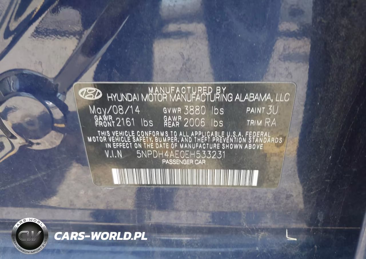2014 Hyundai Elantra Se VIN:5NPDH4AE0EH533231 - 9