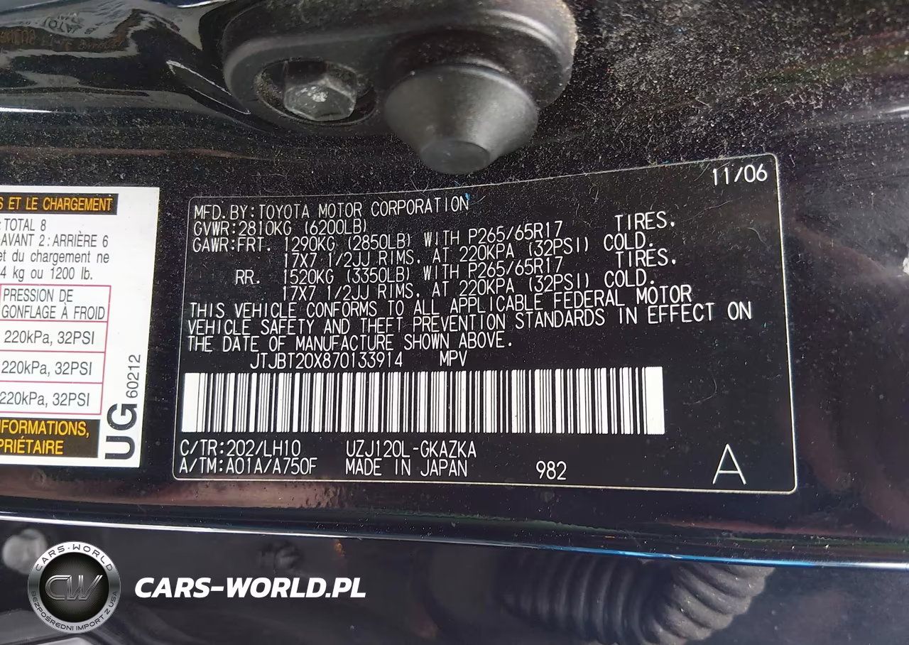 2007 Lexus Gx 470 VIN:JTJBT20X870133914 - 9