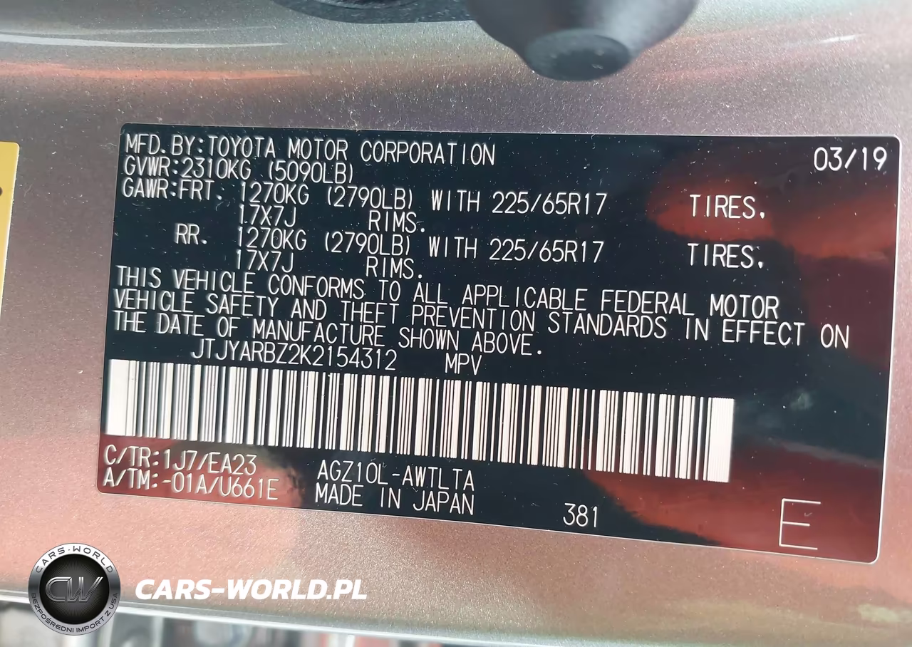 2019 Lexus Nx 300 VIN:JTJYARBZ2K2154312 - 9