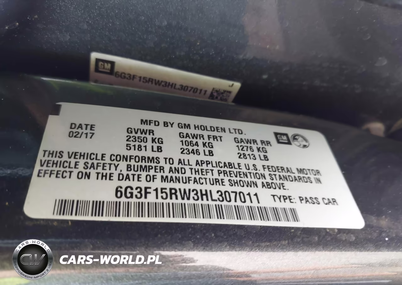 2017 Chevrolet Ss VIN:6G3F15RW3HL307011 - 9