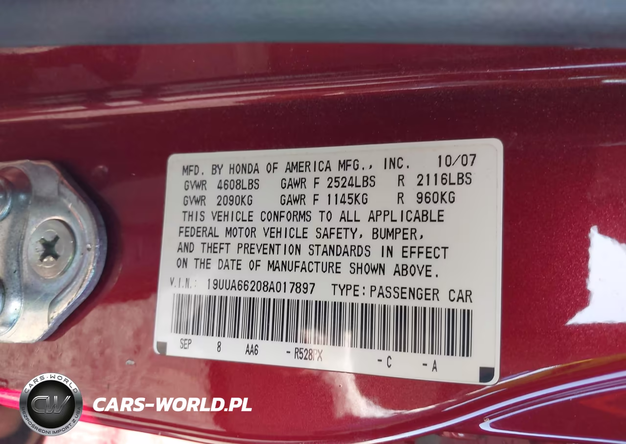 2008 Acura Tl 3.2 VIN:19UUA66208A017897 - 9