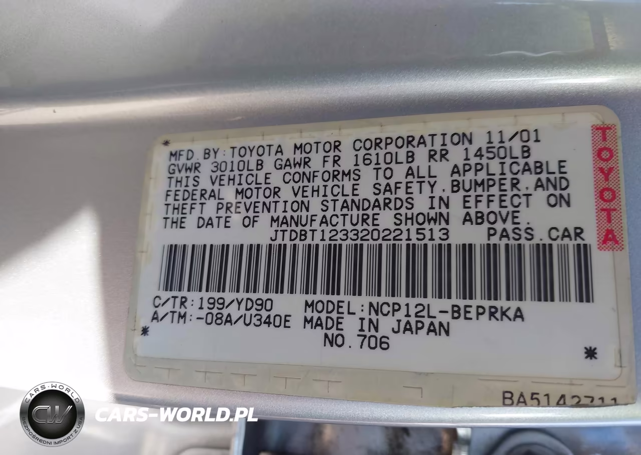 2002 Toyota Echo VIN:JTDBT123320221513 - 9