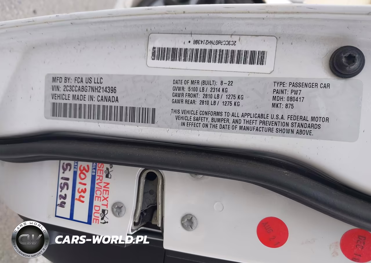 2022 Chrysler 300 S VIN:2C3CCABG7NH214396 - 9
