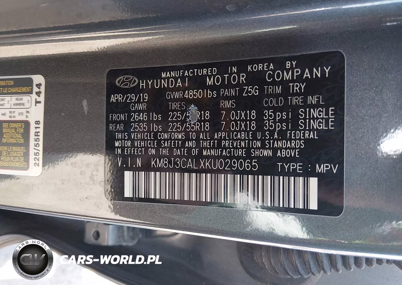 2019 Hyundai Tucson Sel VIN:KM8J3CALXKU029065 - 9