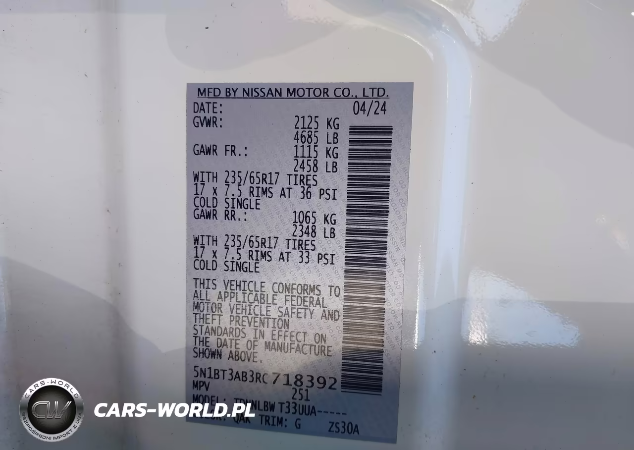 2024 Nissan Rogue S Intelligent Awd VIN:5N1BT3AB3RC718392 - 9