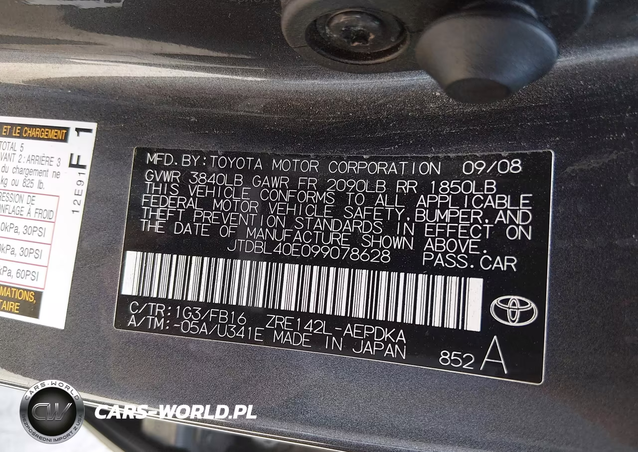 2009 Toyota Corolla VIN:JTDBL40E099078628 - 9