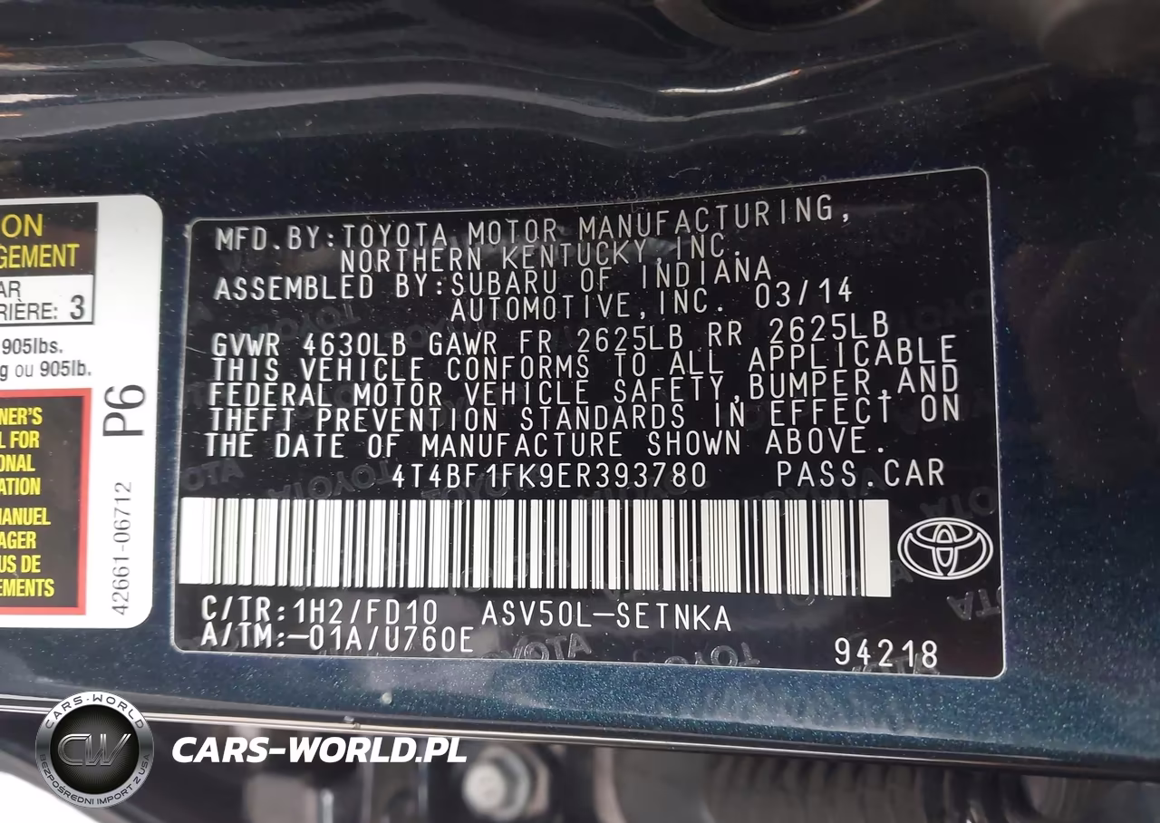 2014 Toyota Camry Le VIN:4T4BF1FK9ER393780 - 9