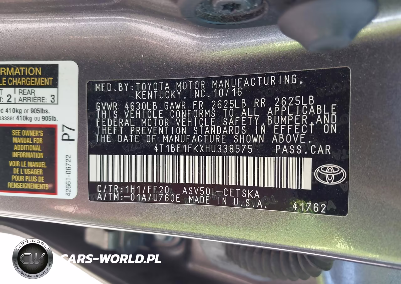 2017 Toyota Camry Se VIN:4T1BF1FKXHU338575 - 9